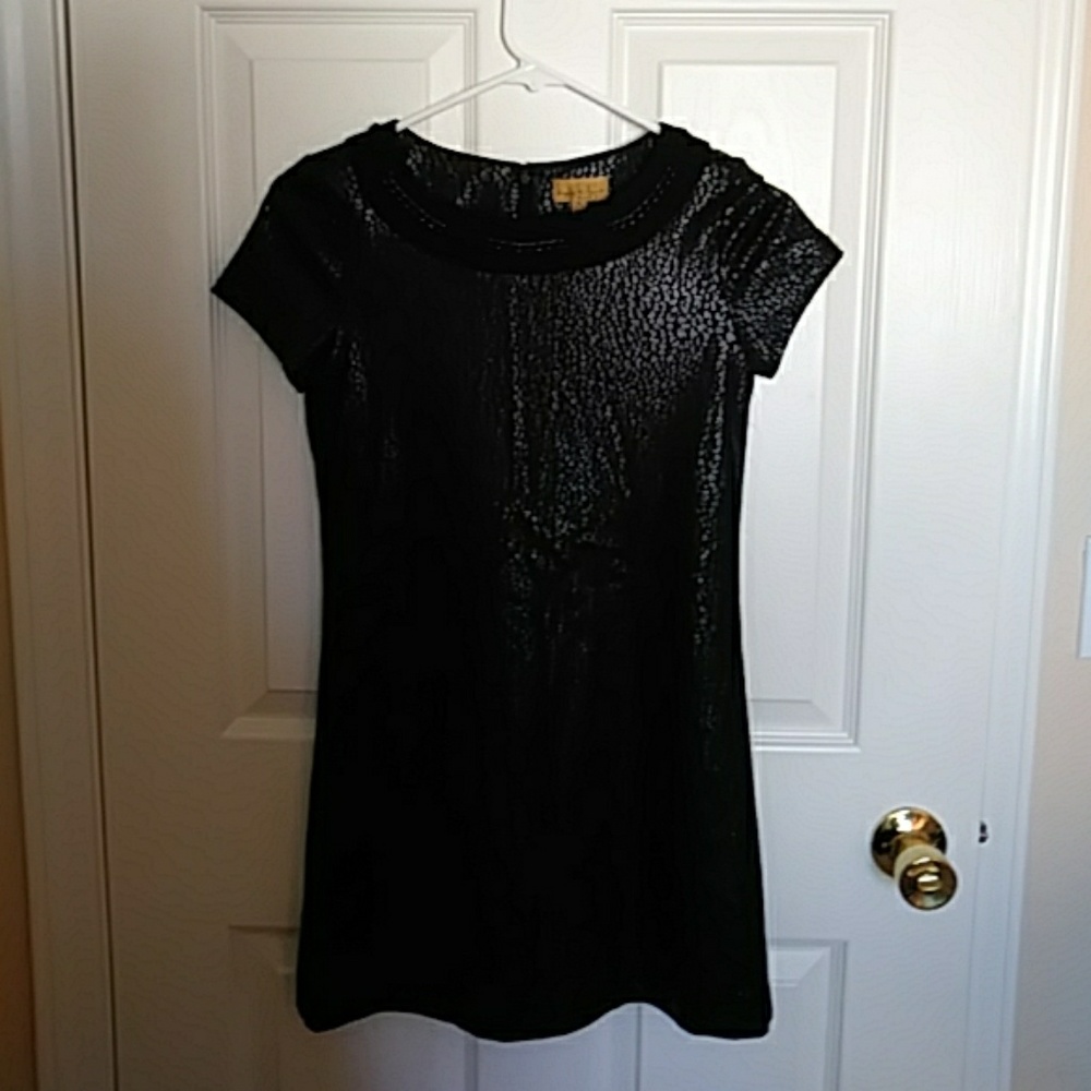 Black snake print dress